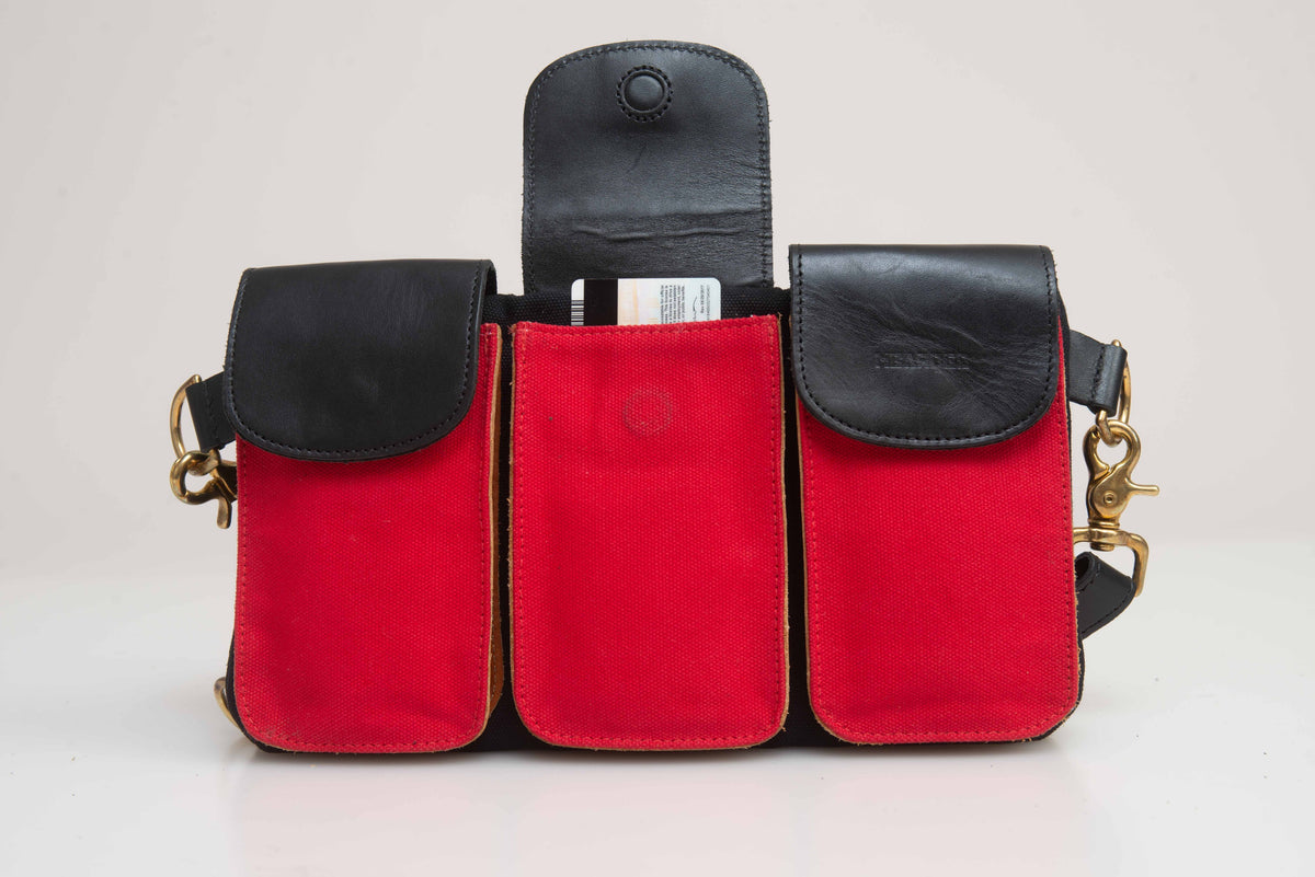 The Legionnaire Bandolier Vermilion Noir - Leather & Canvas